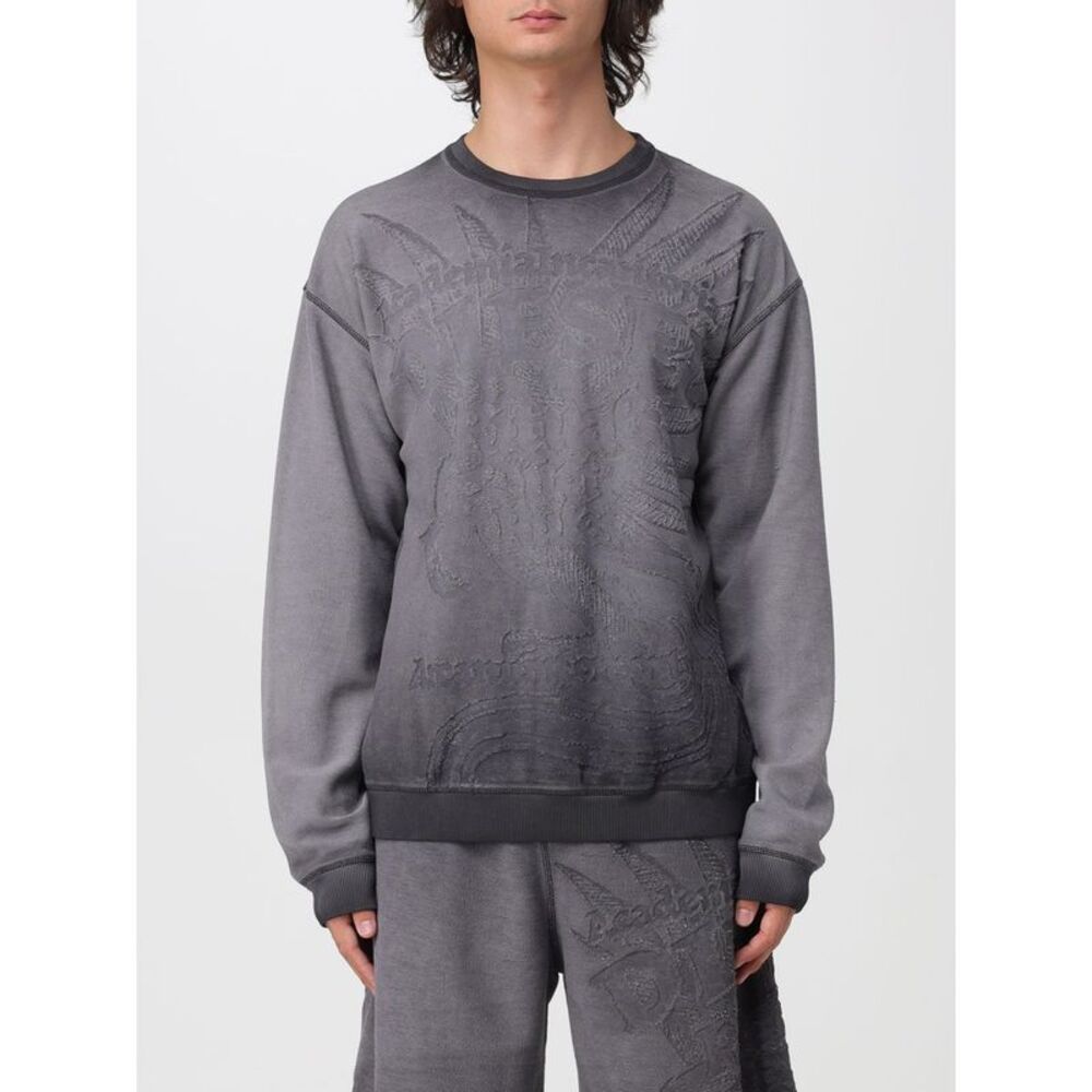 Diesel Men Relaxed Fit Graphic Print Crewneck Jumper Diesel In Cotton Blend